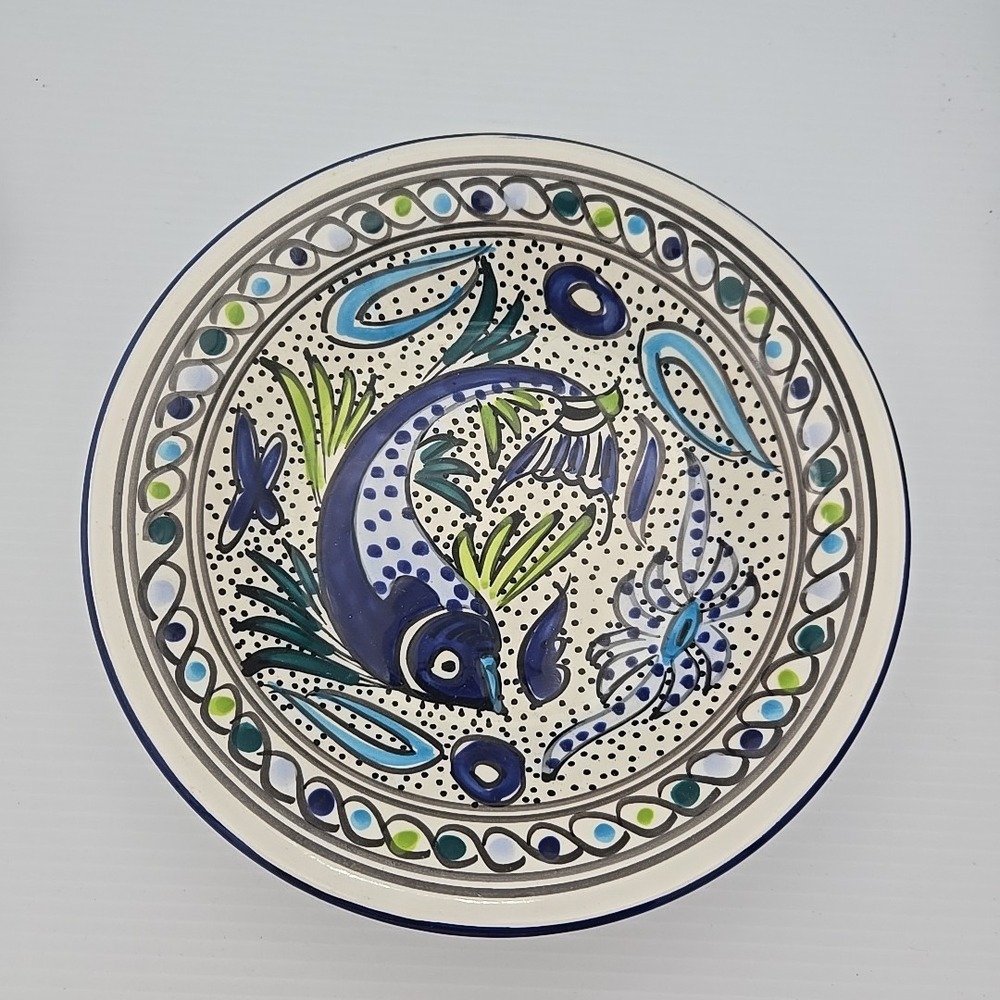 Tunisian Hand Painted Fish Bowl 9.5"‎
